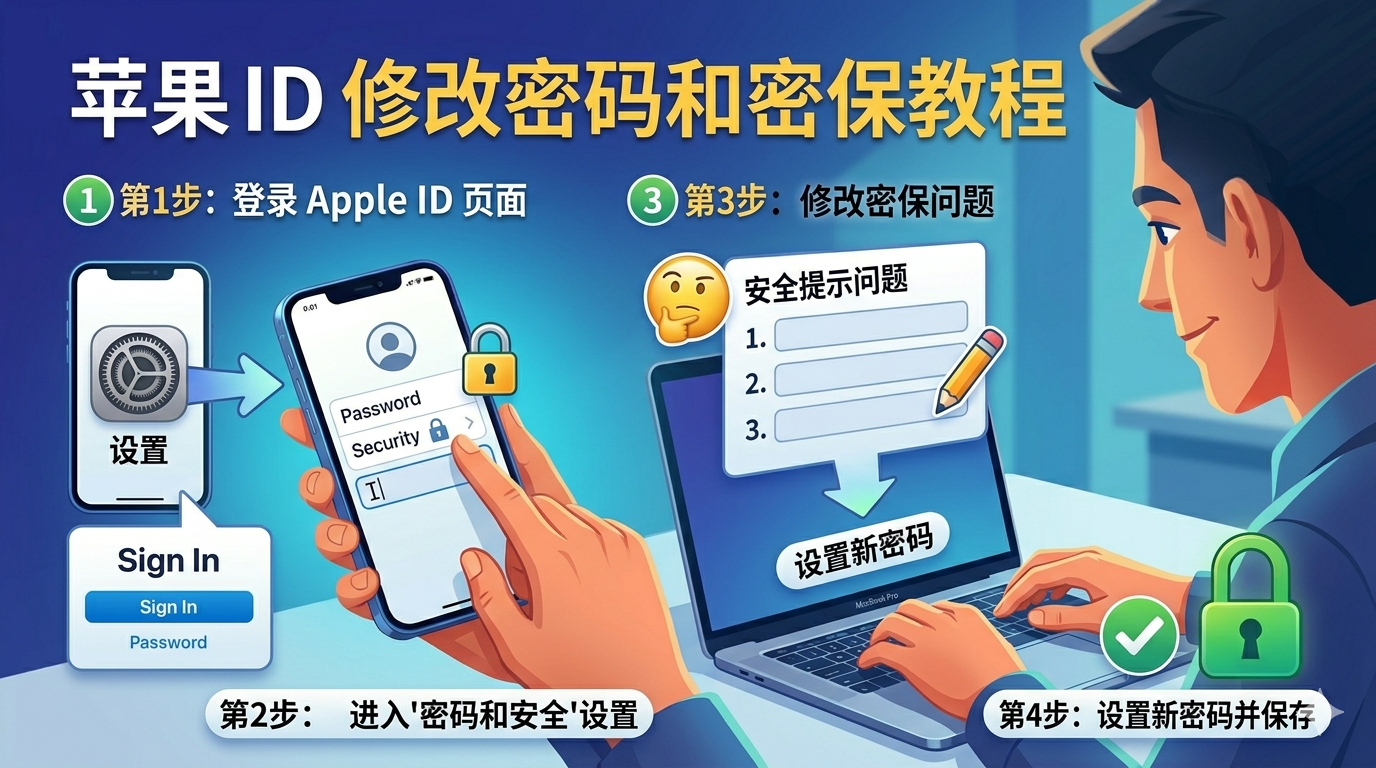 苹果id修改密码密保教程带图详细步骤