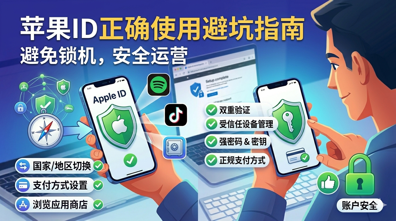 苹果国外id如何下载国外软件，苹果id如何正确使用避免锁机