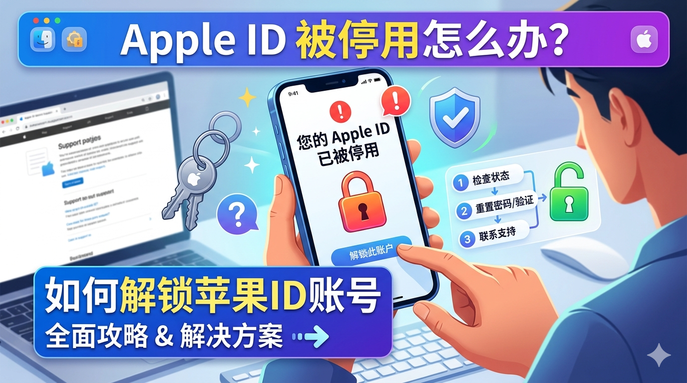 苹果id被停用怎么办，如何解锁苹果id账号